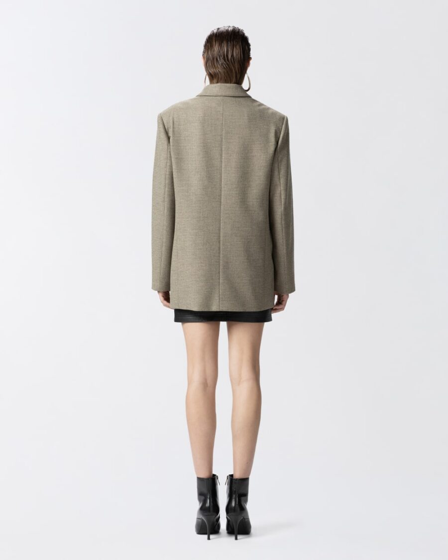 Blazer oversize doppiopetto a quadretti - immagine 5