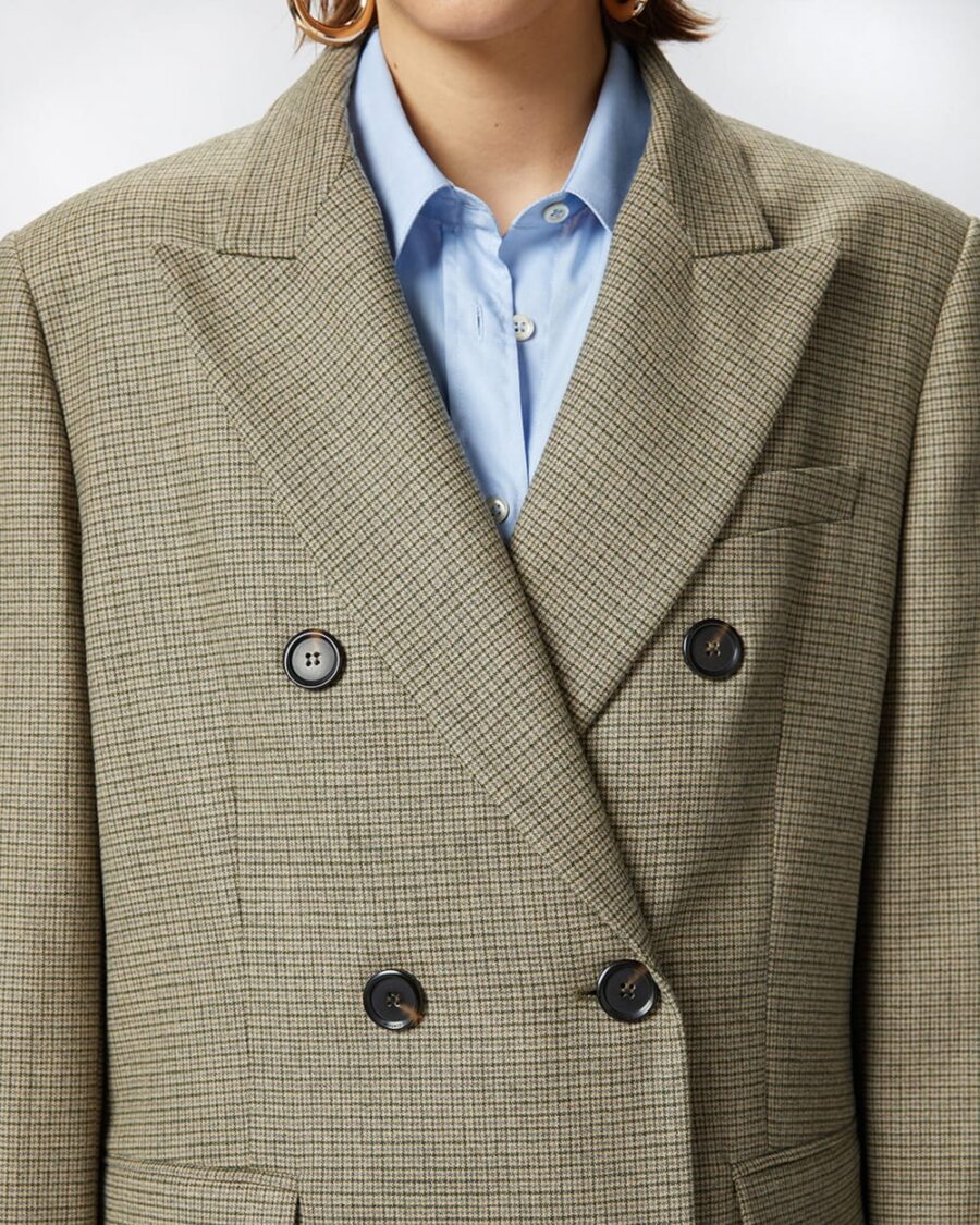 Blazer oversize doppiopetto a quadretti - immagine 6