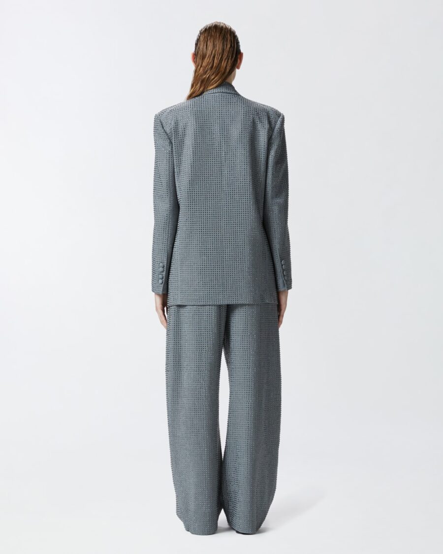 Blazer oversize doppiopetto con strass - immagine 5