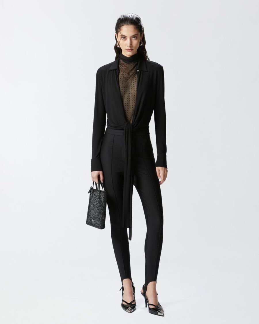 Blusa corta con colletto - immagine 4