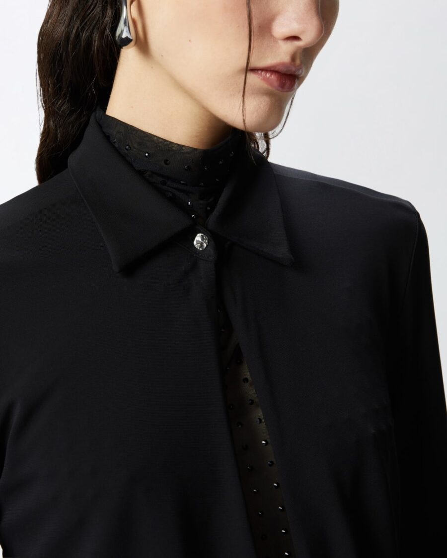 Blusa corta con colletto - immagine 6