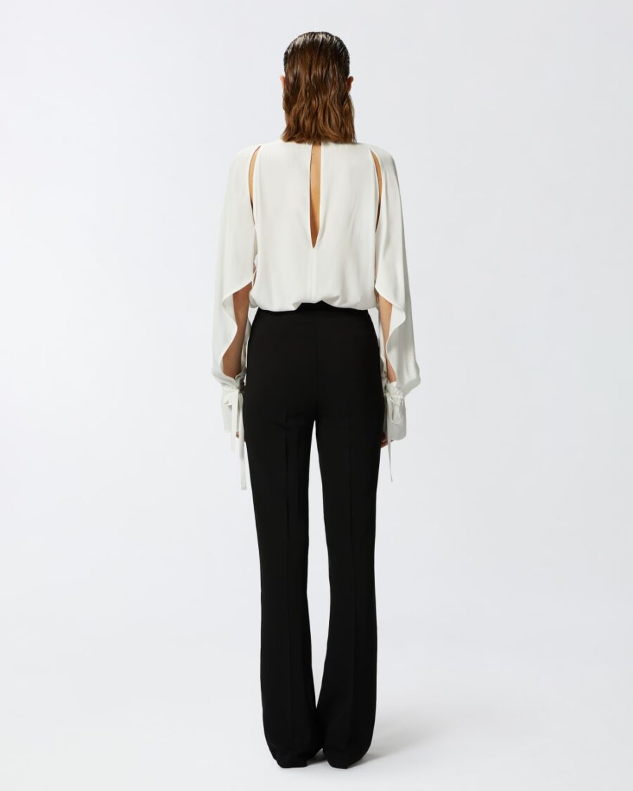 Silk-blend blouse with ruffled sleeves - Image 6