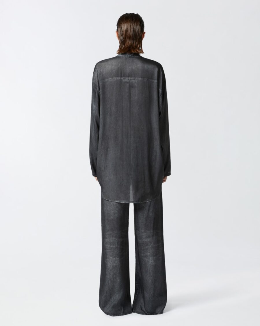 Blusa leggera stampa denim black - immagine 5