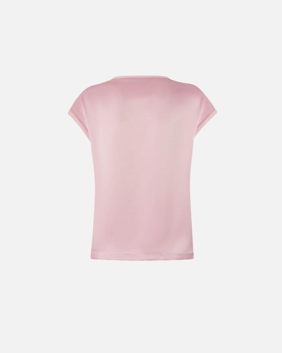 Blusa t-shirt satin e georgette - immagine 2