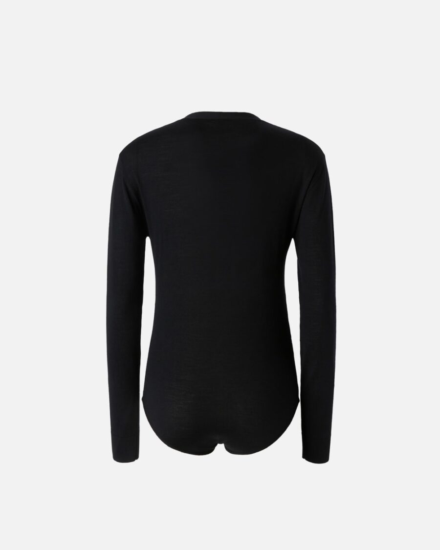 Extra-fine wool buttoned body with V-neck - Image 2