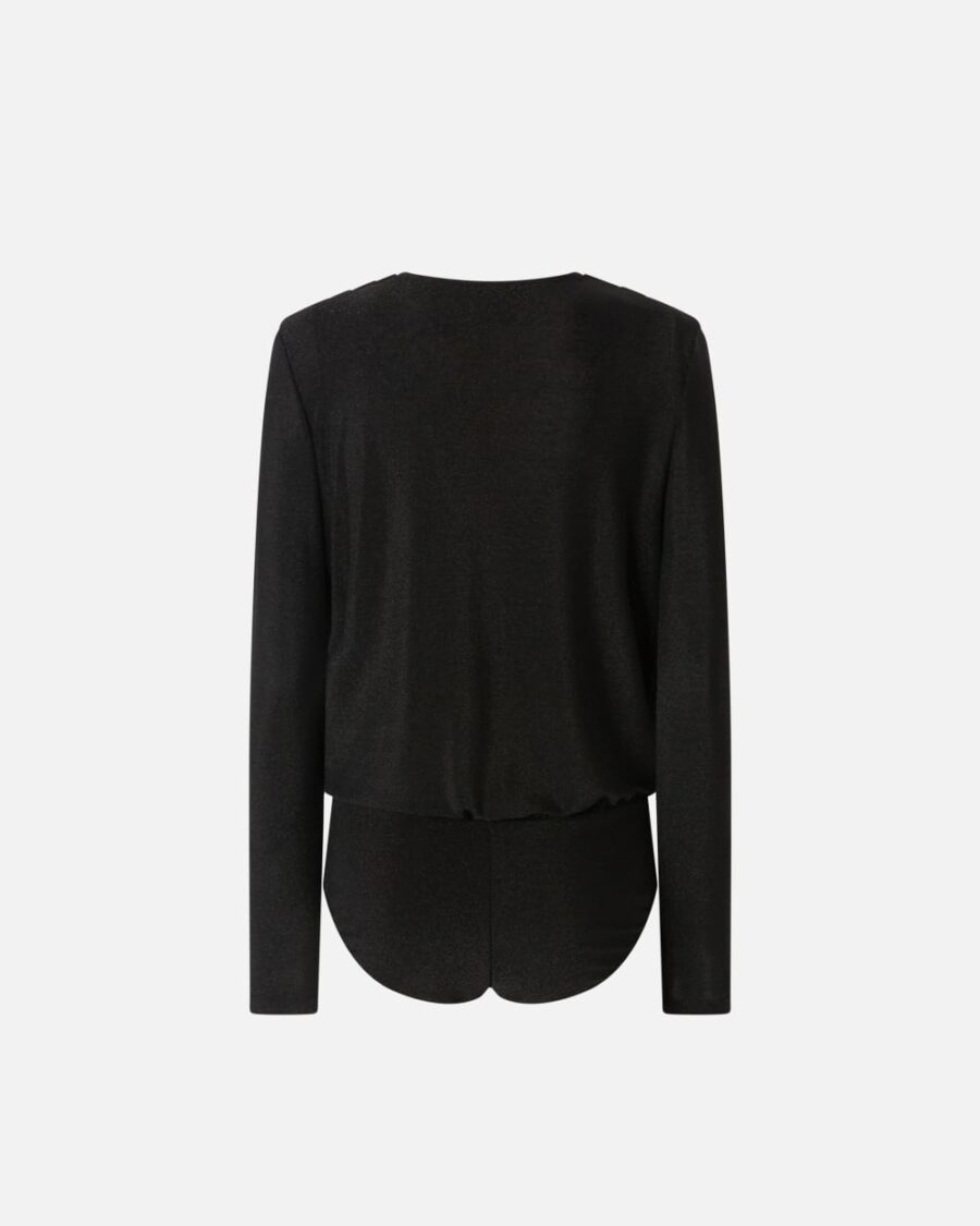 Body drappeggiato in maglia lurex metallizzata - immagine 2