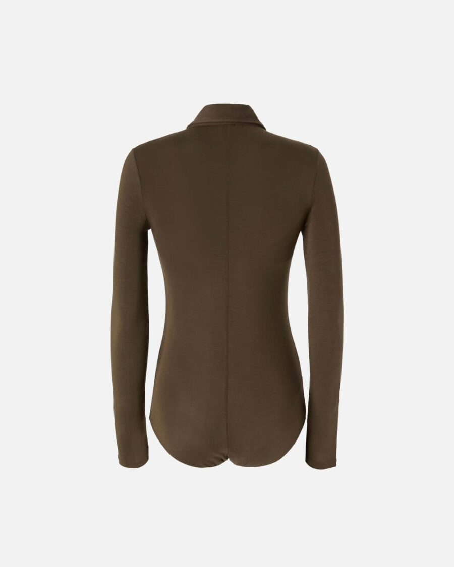 Long-sleeved polo bodysuit in modal jersey - Image 2