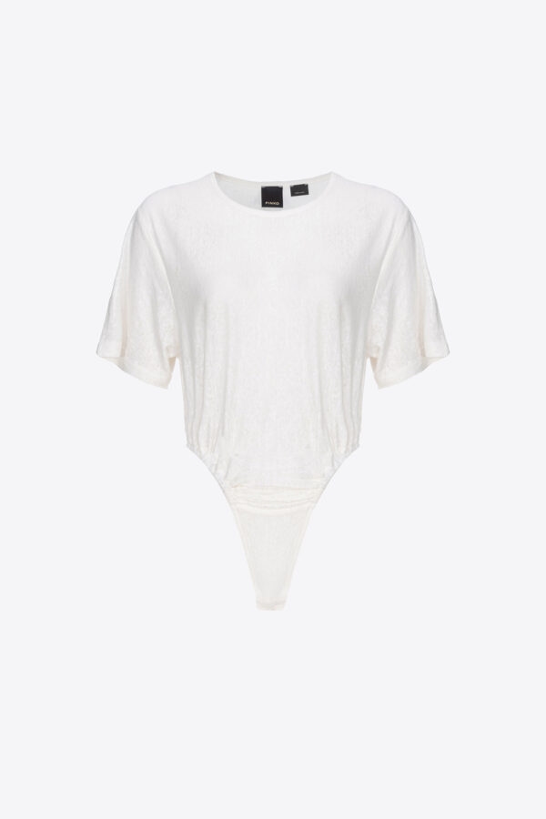 Body sgambato lino fiammato bianco e biancaneve