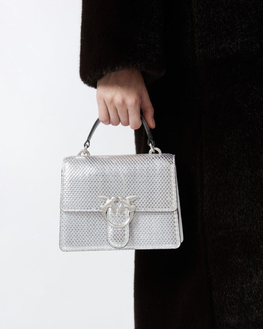 Mini Love Bag laminated handbag with shoulder strap - Image 6