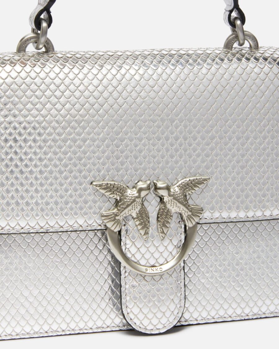 Mini Love Bag laminated handbag with shoulder strap - Image 3