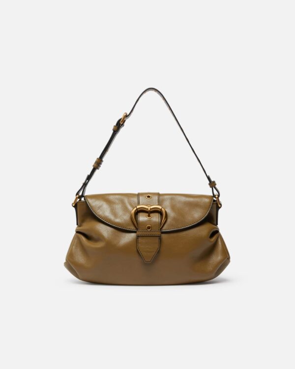 Jolene shoulder bag with heart buckle piantagione e antique gold