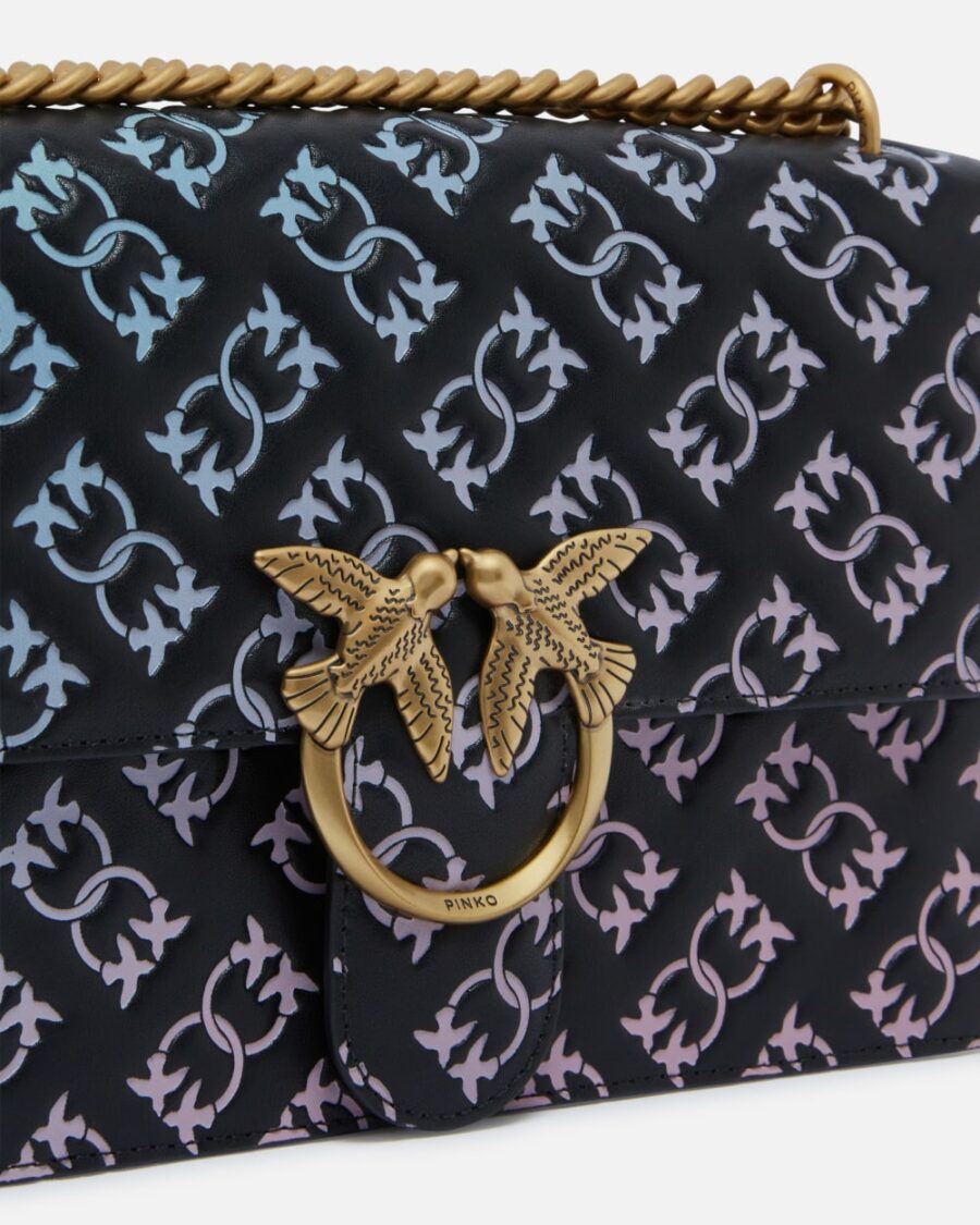 Borsa a tracolla con logo imprimè multicolore Love Bag - immagine 3