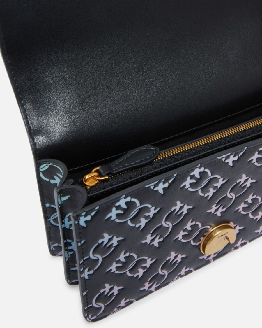 Mini Love Bag crossbody bag with multicoloured imprimé logo - Image 4