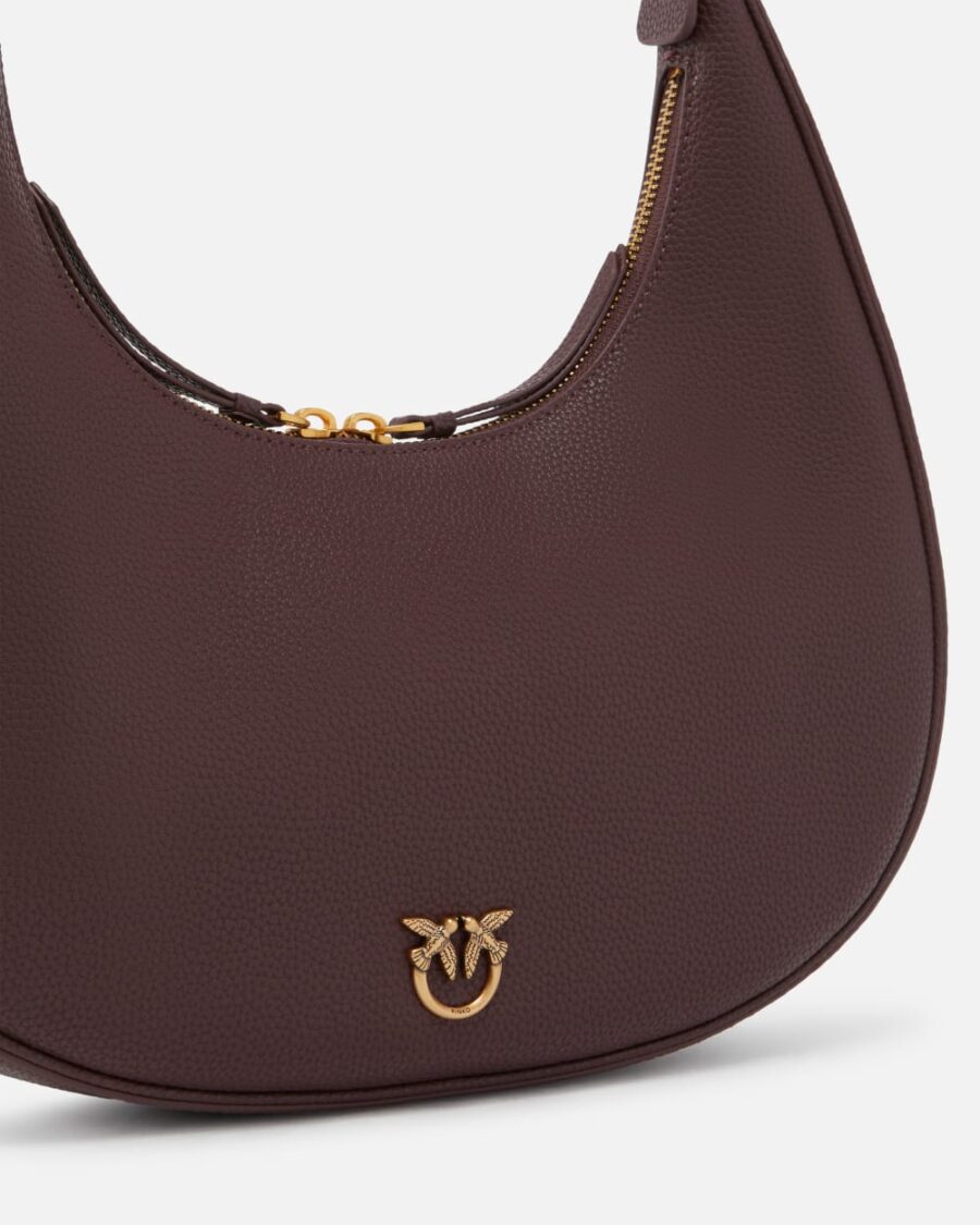 Large tumbled leather shoulder bag with chain - Image 3