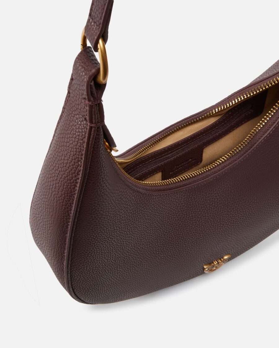 Large tumbled leather shoulder bag with chain - Image 4