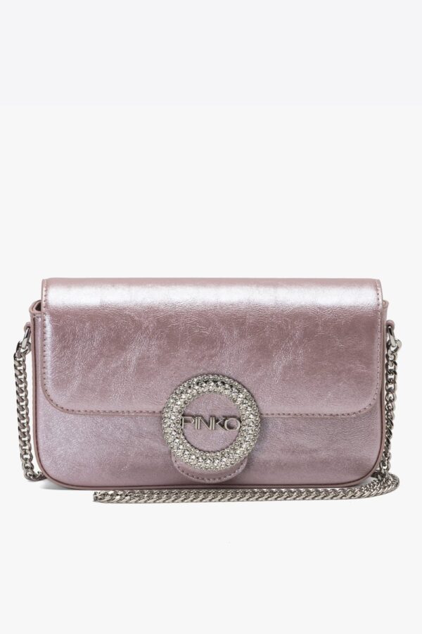 Borsa laminata  light lavander e shiny gold