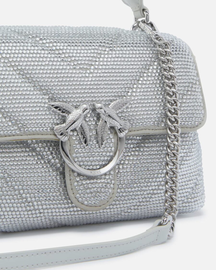 Soft quilted Mini Love Bag Puff crossbody bag with rhinestones - Image 3