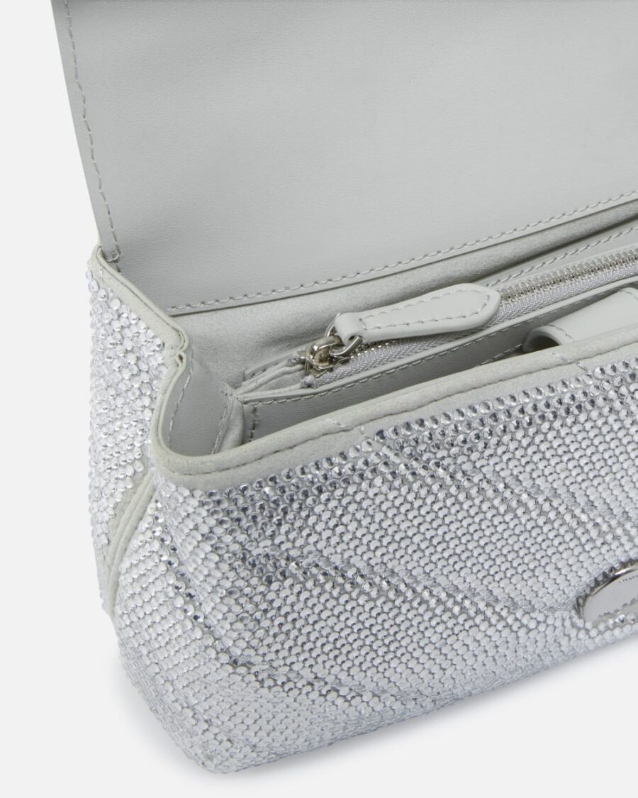 Soft quilted Mini Love Bag Puff crossbody bag with rhinestones - Image 4