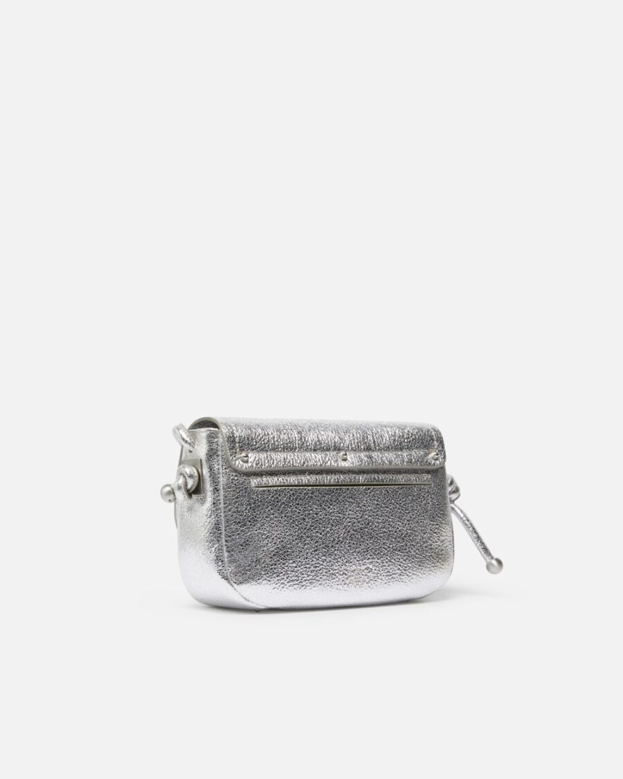 Borsa piccola a tracolla Mini Saddle Bag in pelle laminata - immagine 2