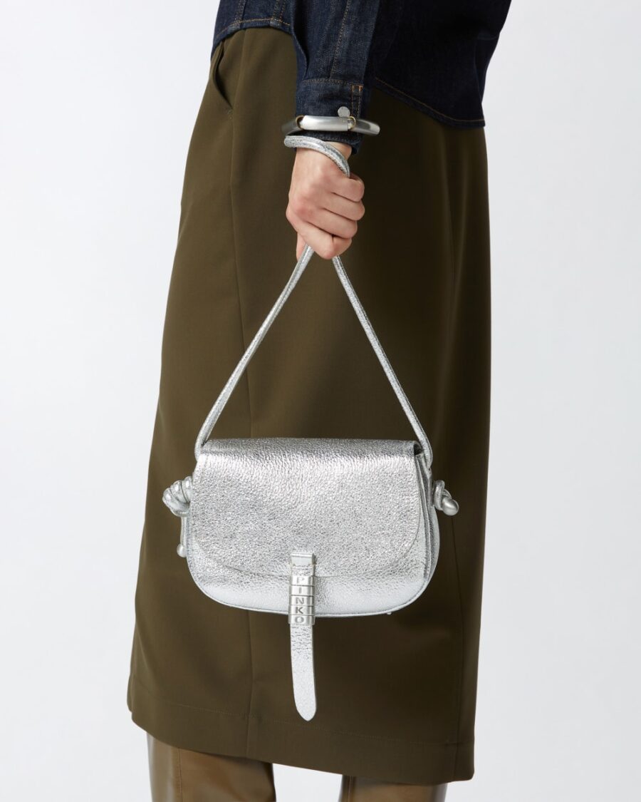 Crossbody Mini Saddle Bag in laminated leather - Image 6