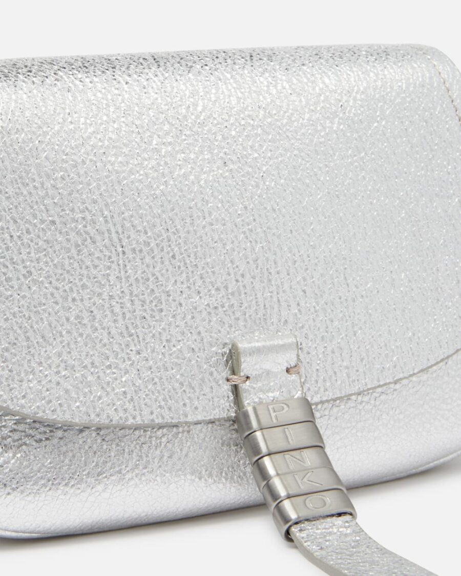 Borsa piccola a tracolla Mini Saddle Bag in pelle laminata - immagine 3