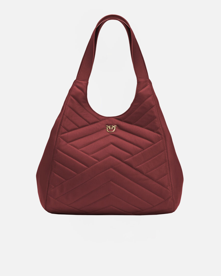 Quilted leather shopping bag with two handles - Image 2
