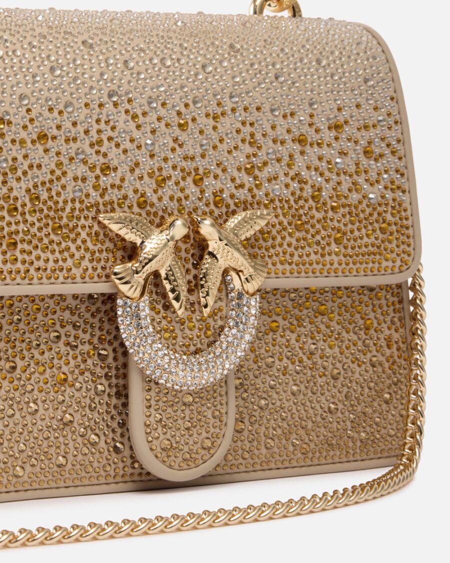 Mini Love Bag handbag with gradient-effect rhinestones - Image 3