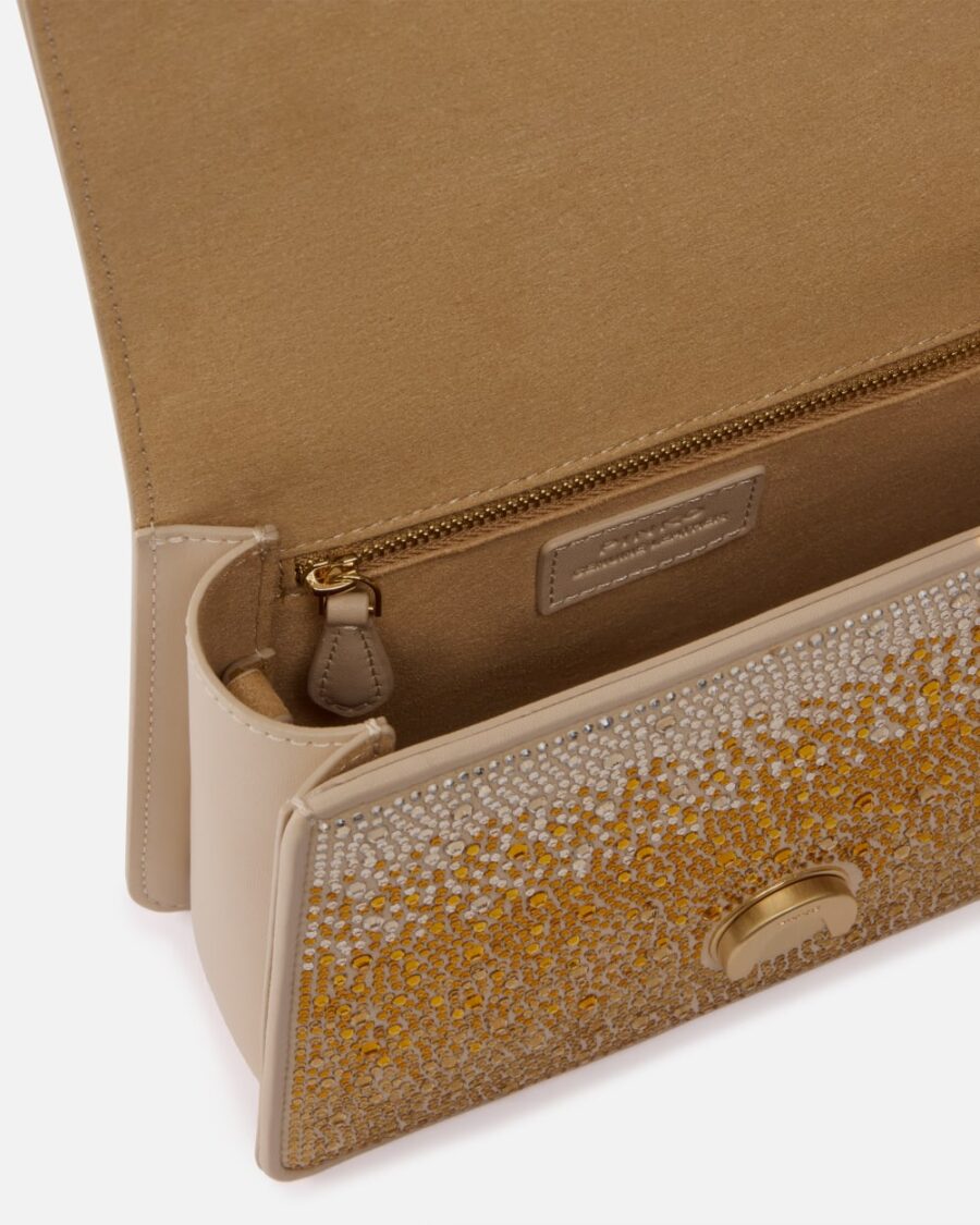 Mini Love Bag handbag with gradient-effect rhinestones - Image 4