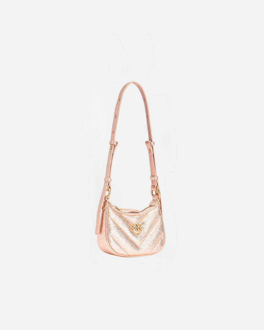 Baby half-moon shape shoulder bag in laminated leather - Image 2