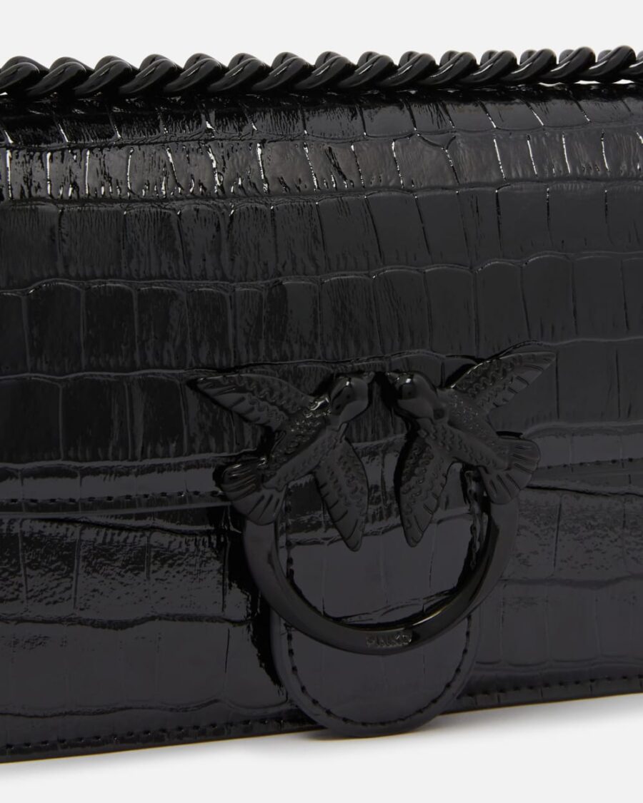 Love Bag all-black patent crossbody bag - Image 3