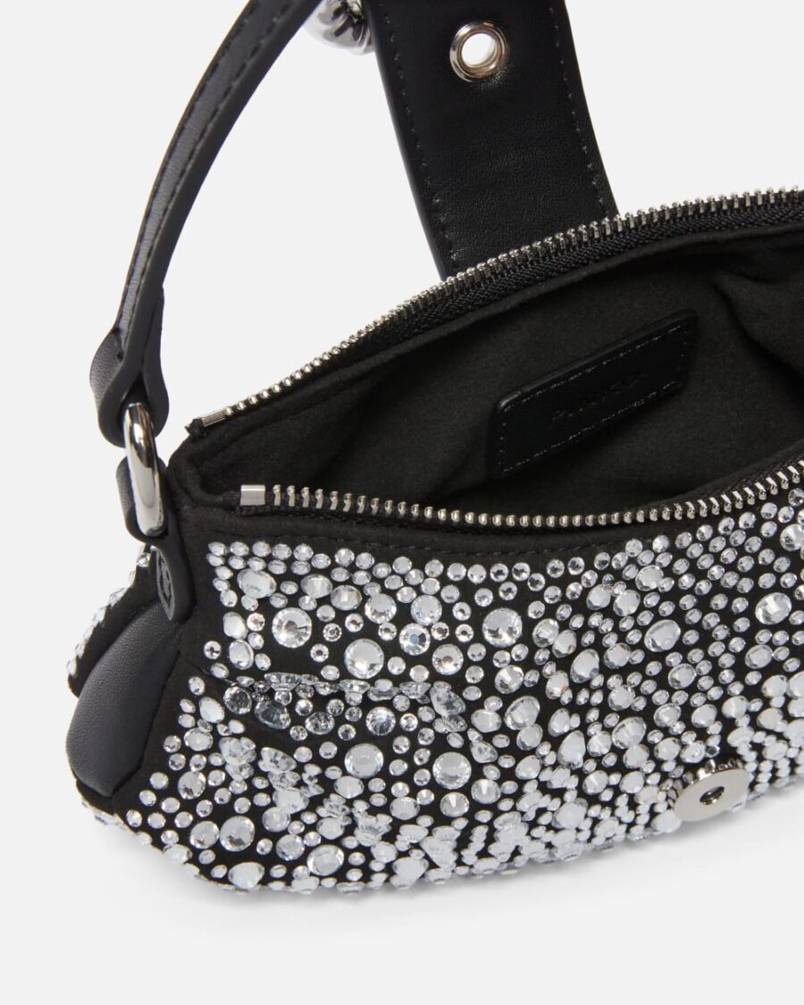 Borsetta morbida Jolene in pelle con strass - immagine 4