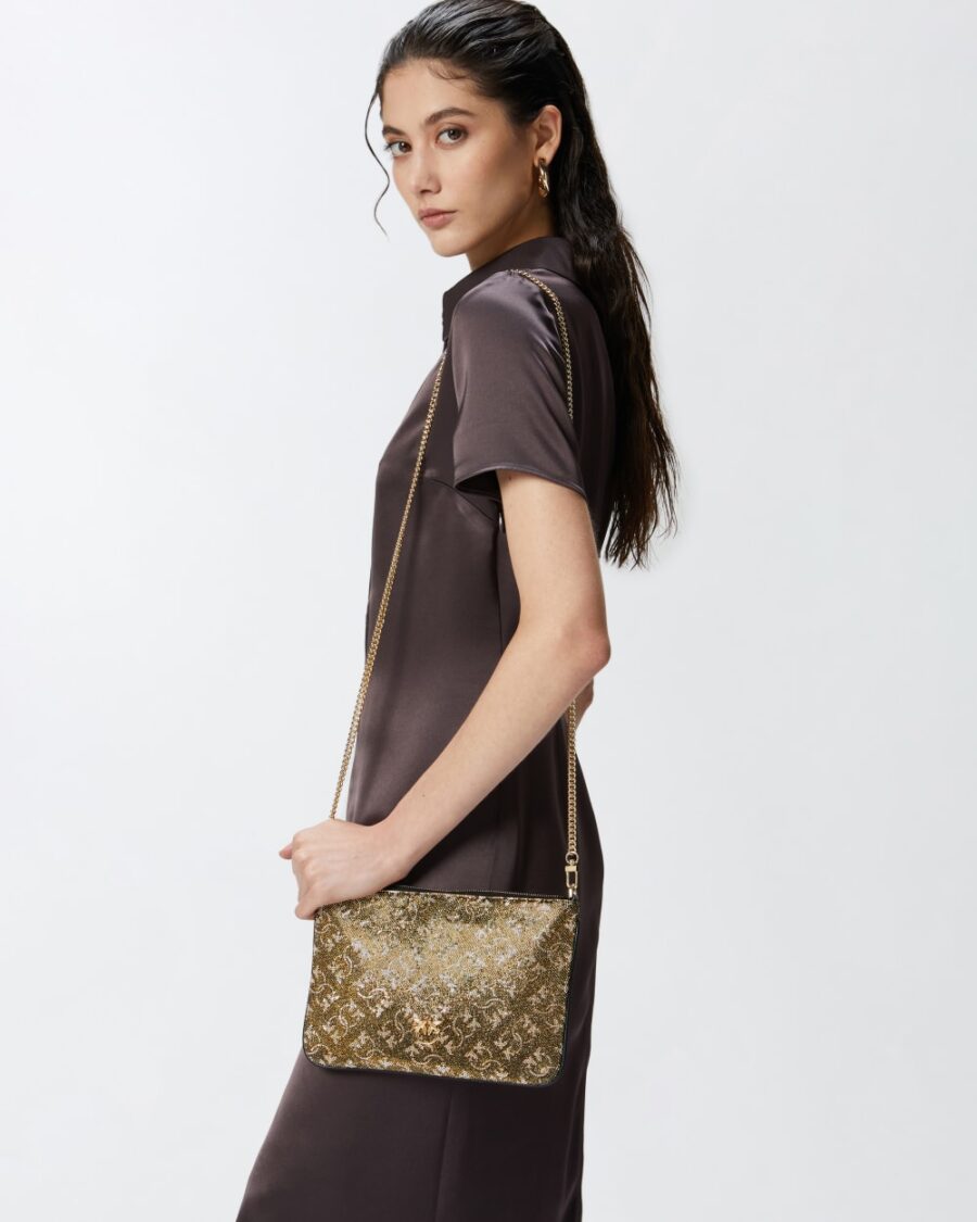 Rhinestoned Monogram clutch with shoulder strap - Image 6