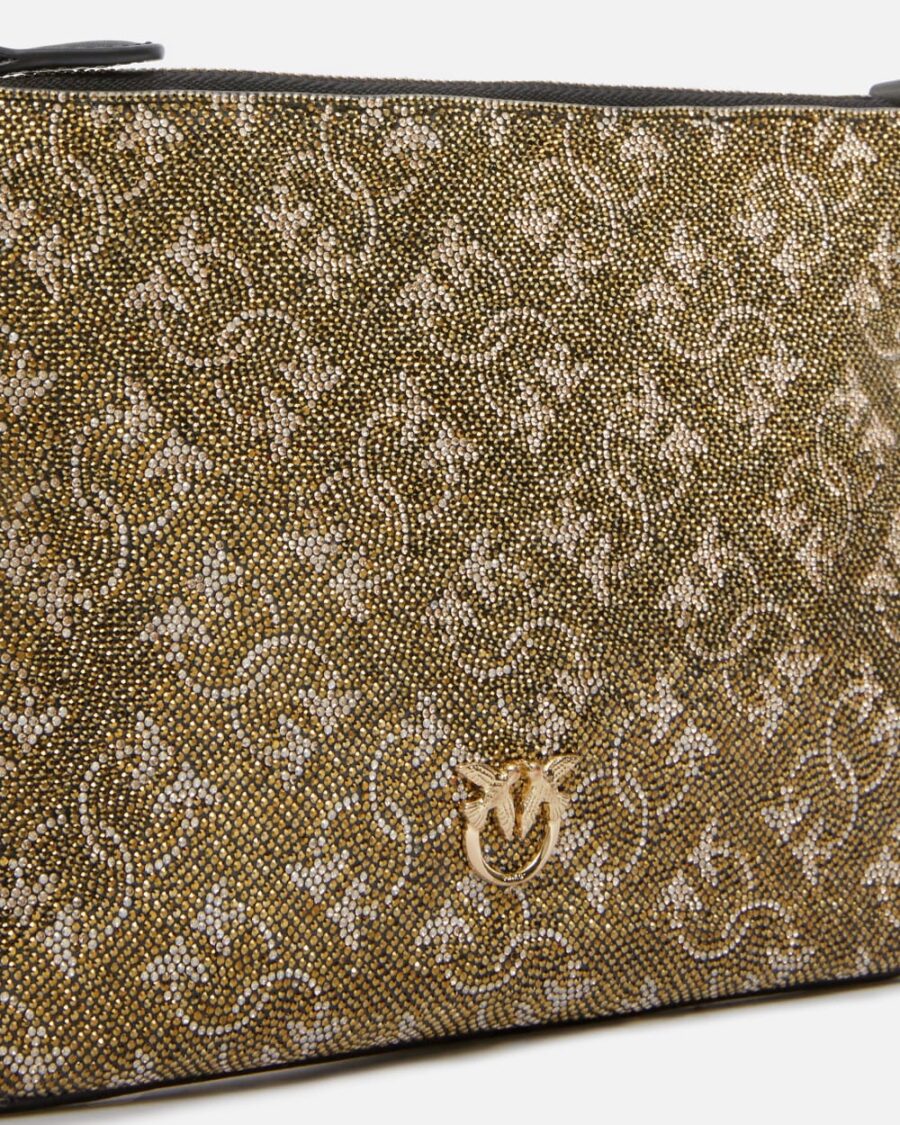 Rhinestoned Monogram clutch with shoulder strap - Image 3