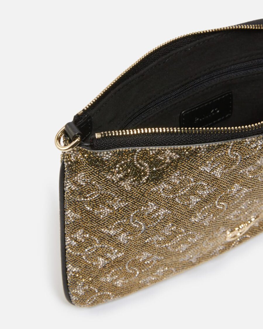 Rhinestoned Monogram clutch with shoulder strap - Image 4