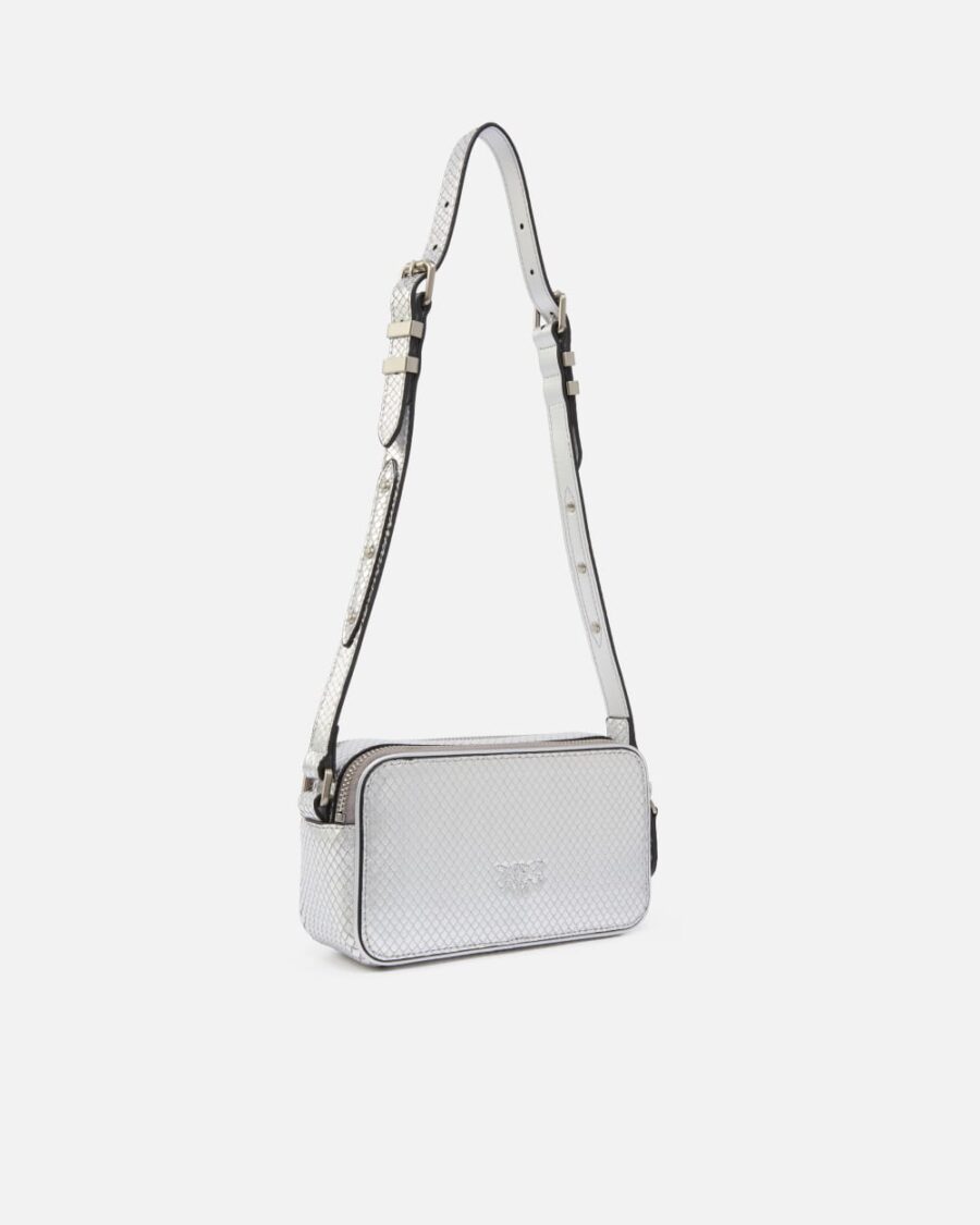 Laminated reptile-effect rectangular handbag - Image 2