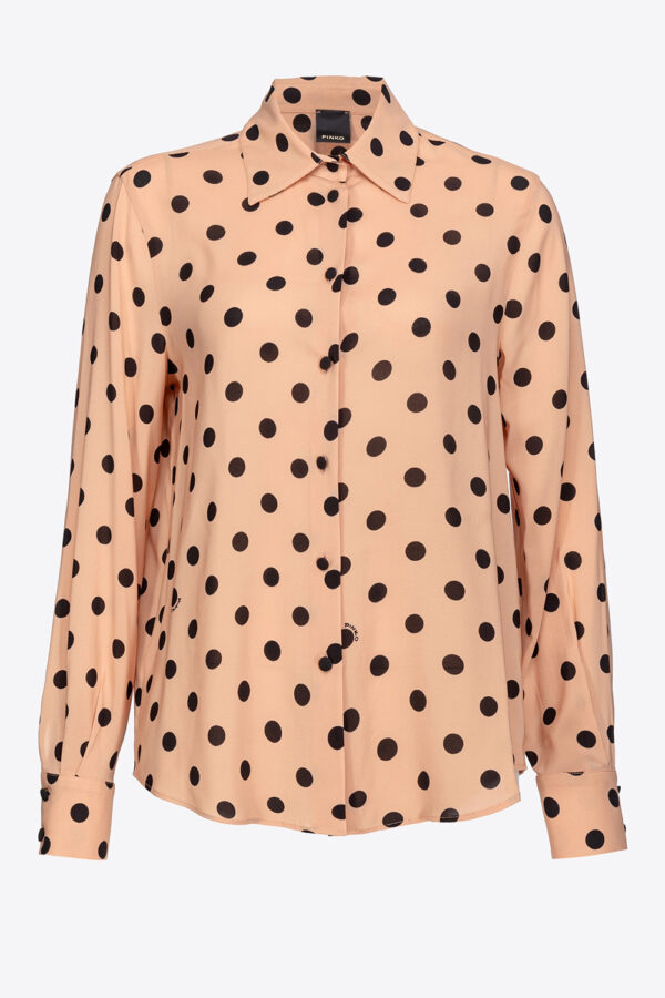 Camicia a pois nudo e nero