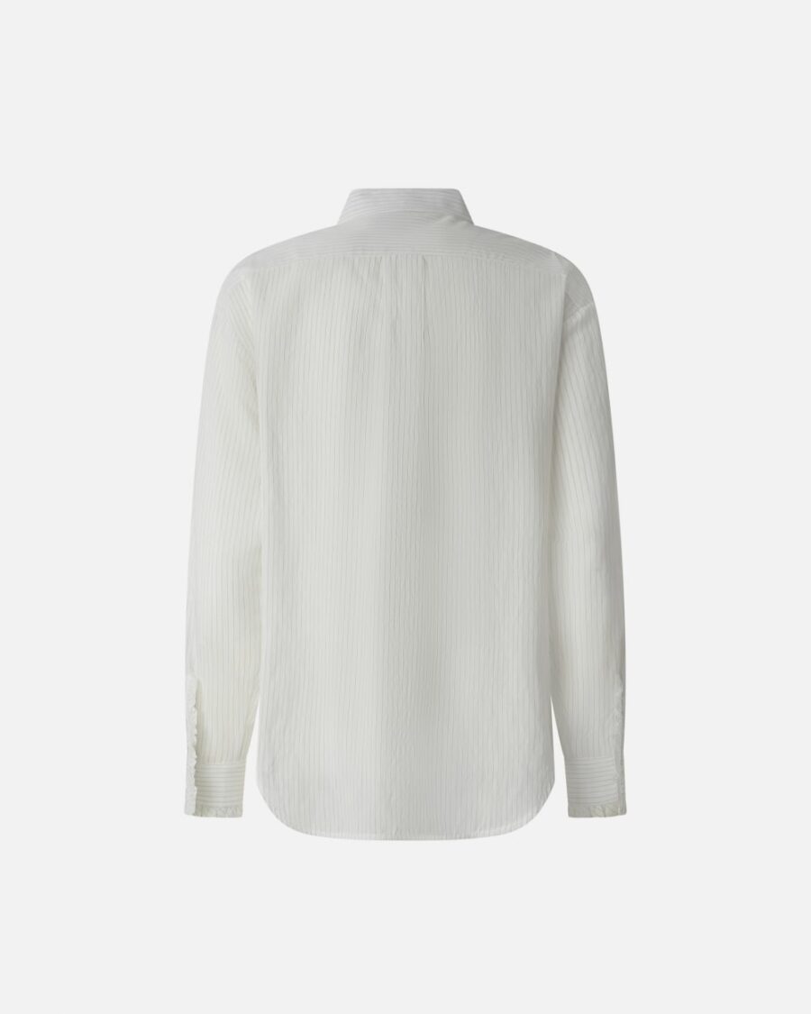 Camicia a righe sottili con volant - immagine 2
