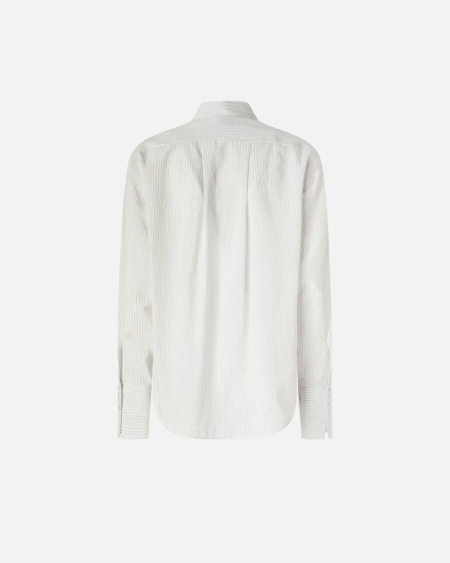 Camicia a righe sottili con volant davanti - immagine 2