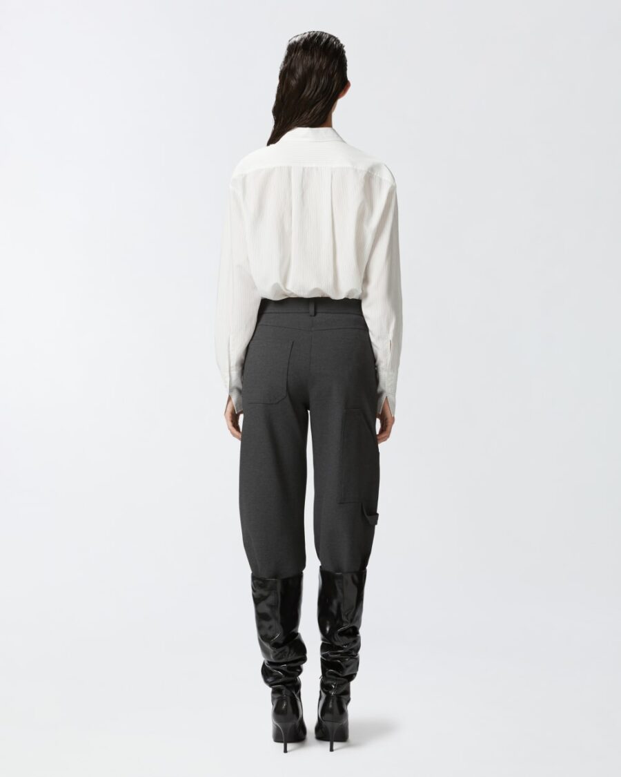 Camicia a righe sottili con volant davanti - immagine 5