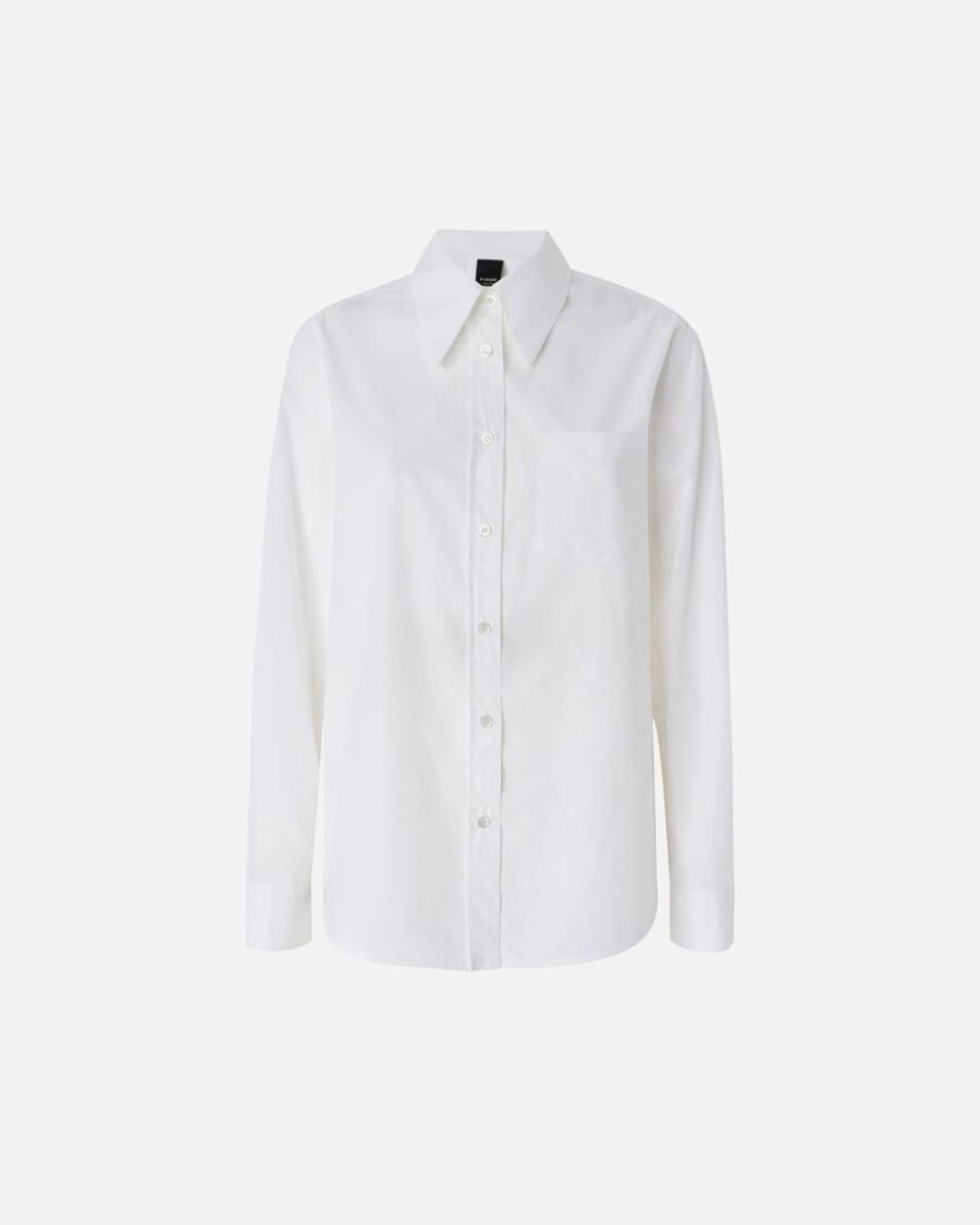 Camicia classica in popeline bianco brill.