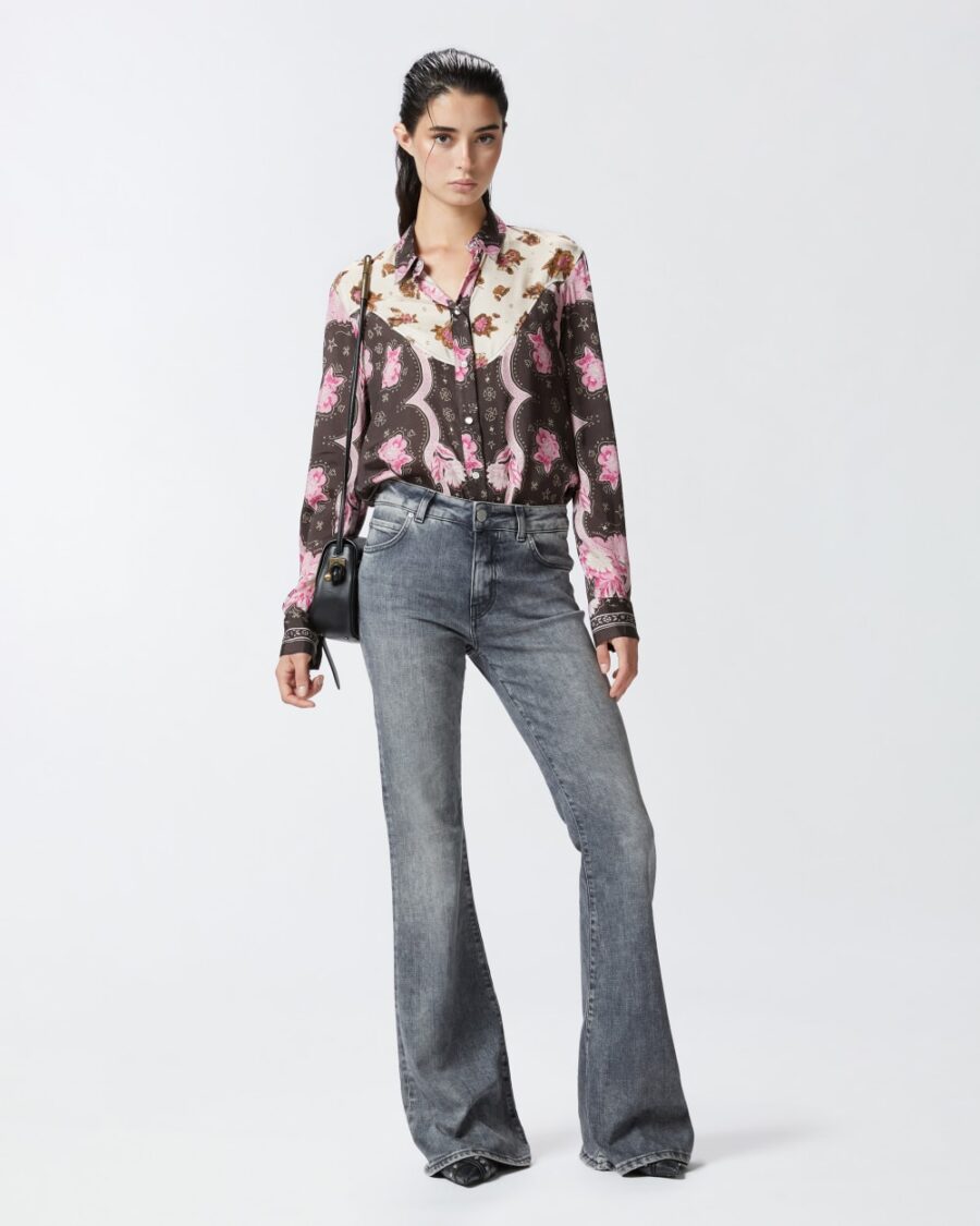 Camicia con stampa piazzata floreale - immagine 4