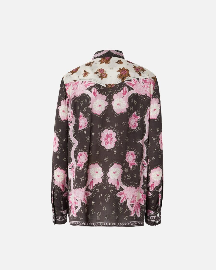 Camicia con stampa piazzata floreale - immagine 2