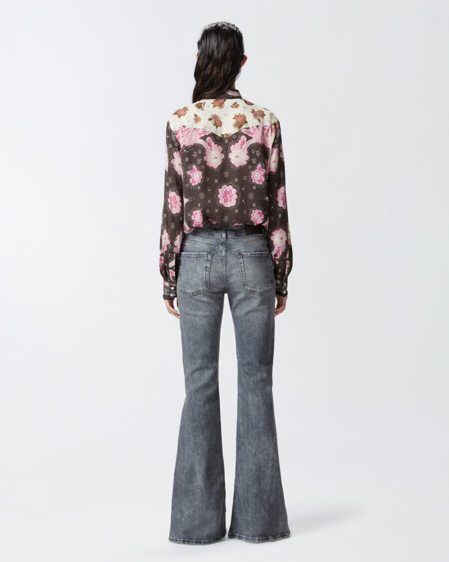 Camicia con stampa piazzata floreale - immagine 5