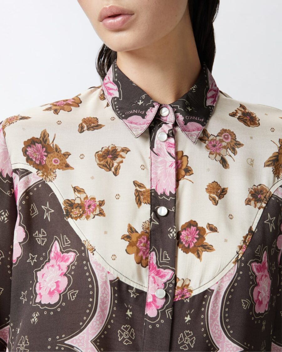Camicia con stampa piazzata floreale - immagine 6