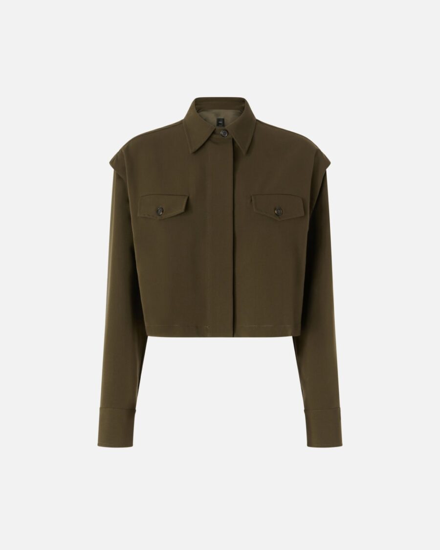 Camicia corta con taschini verde e amazzonia