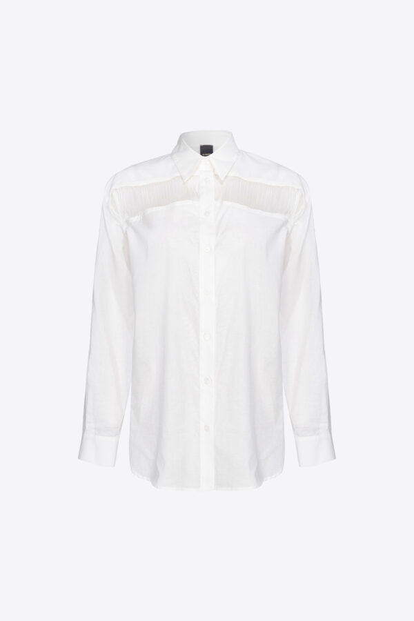 Camicia in mussola con frange bianco e biancaneve