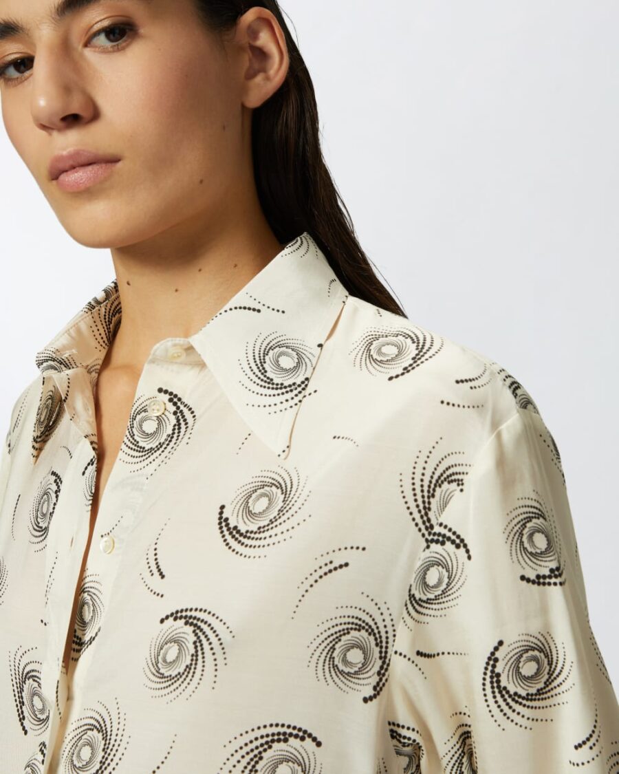 Camicia in twill stampa vortici - immagine 6