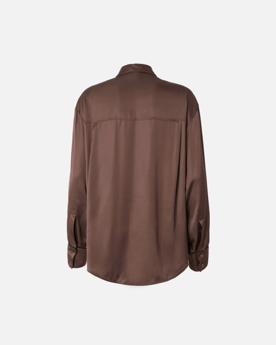 Glossy shirt with plunging neckline - Image 2