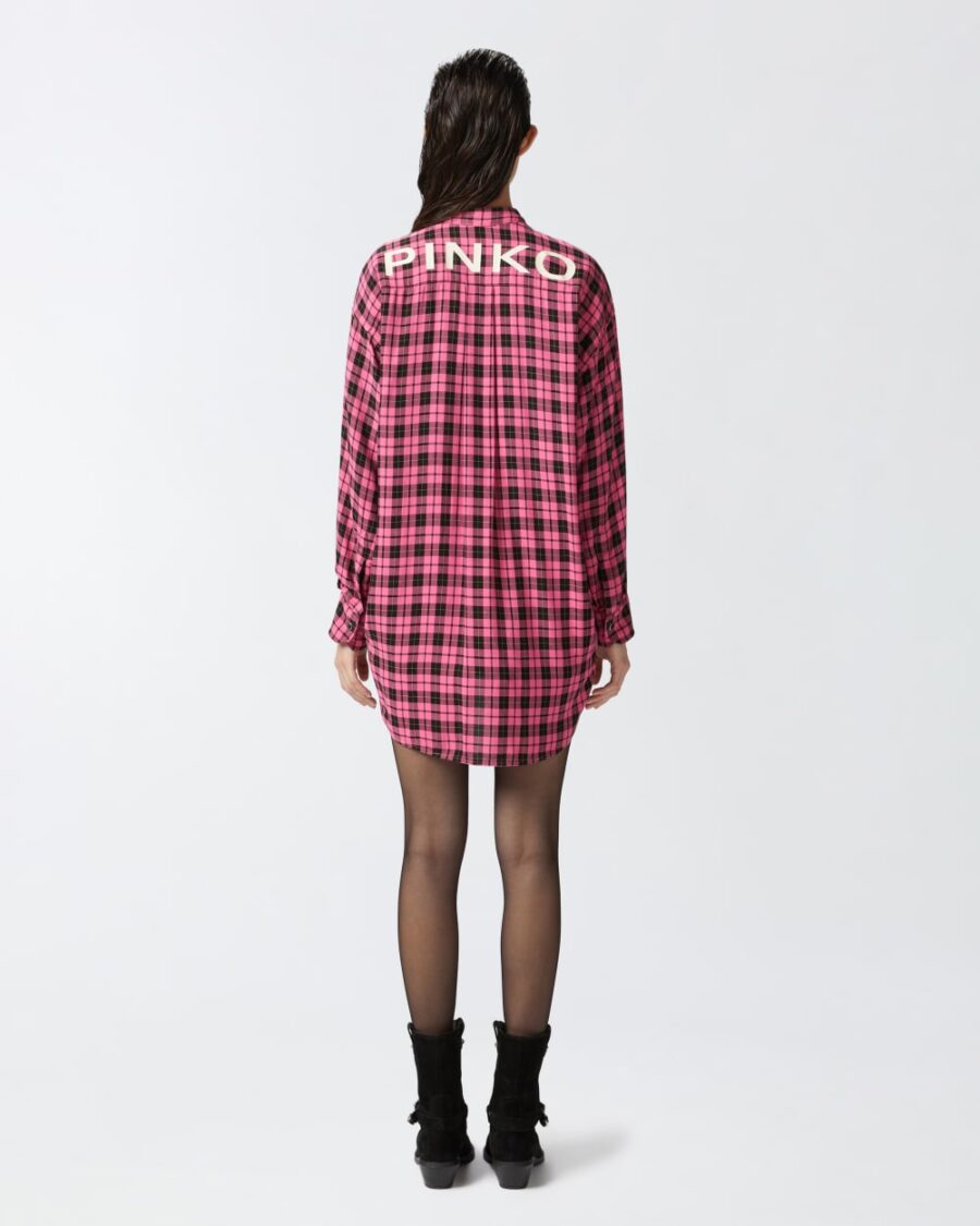 Camicia lunga a quadri con fusciacca - immagine 5