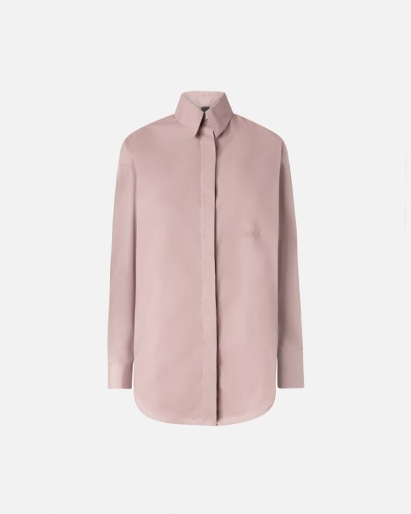 Oversize poplin shirt rosa cenere